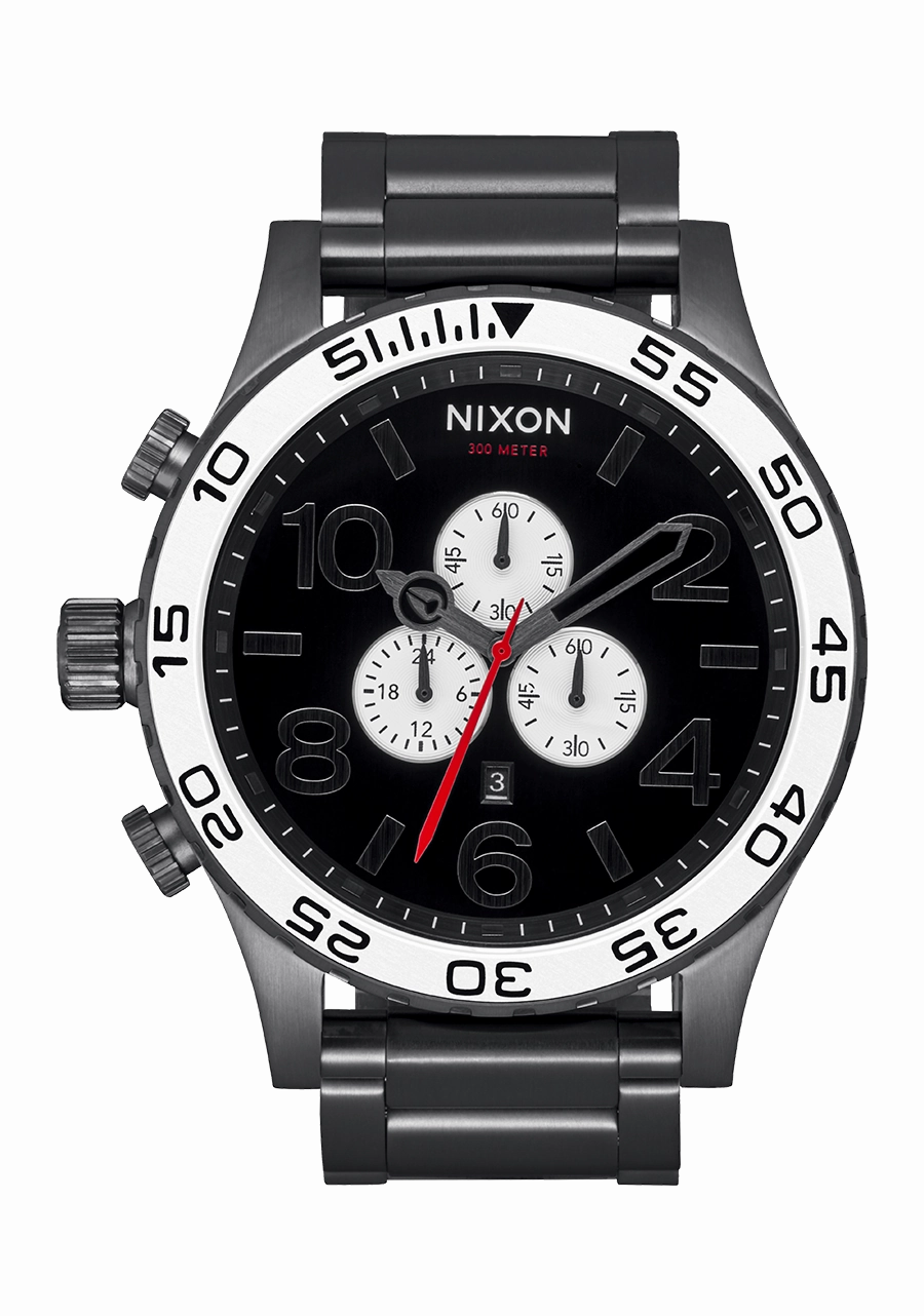 51-30 Chrono - Black / White / Gunmetal stainless-steel watches stainless steel watch bands stainless steel watches cheap