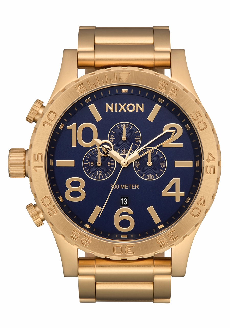 51-30 Chrono - Gold / Blue Sunray / Gold stainless-steel watches stainless steel watch bands stainless steel watches cheap