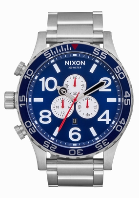 51-30 Chrono - Navy Sunray / Silver stainless-steel watches stainless steel watch bands stainless steel watches cheap