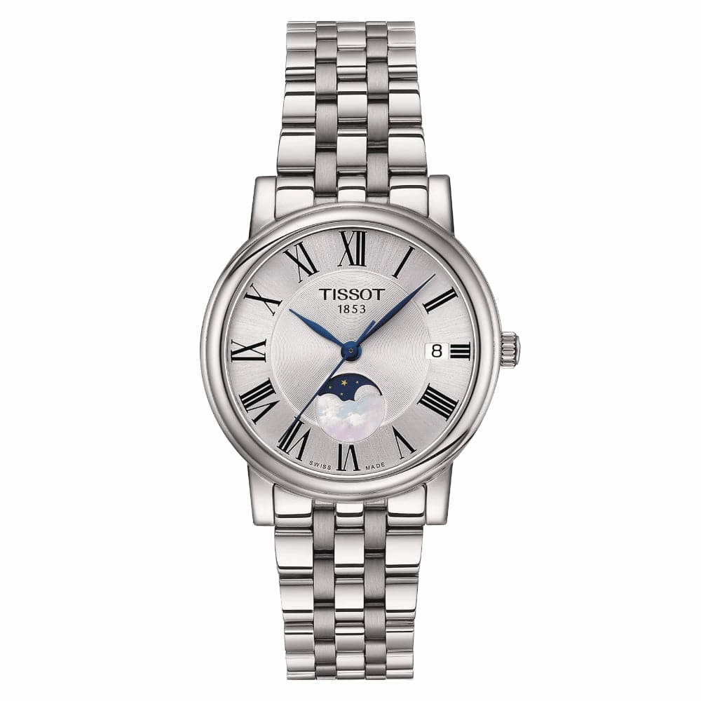    CARSON MOONPHASE SWISS QUARTZ STAINLESS STEEL WOMEN'S WATCH T1222231103300 timex watches for men,timex watches for women