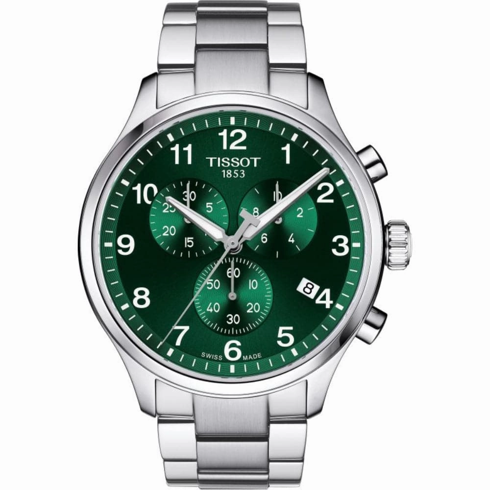    Chronograph Green Dial Silver Stainless Steel Strap Men Watch T1166171109200 timex watches for men,timex watches for women