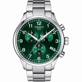    Chronograph Green Dial Silver Stainless Steel Strap Men Watch T1166171109200 timex watches for men,timex watches for women