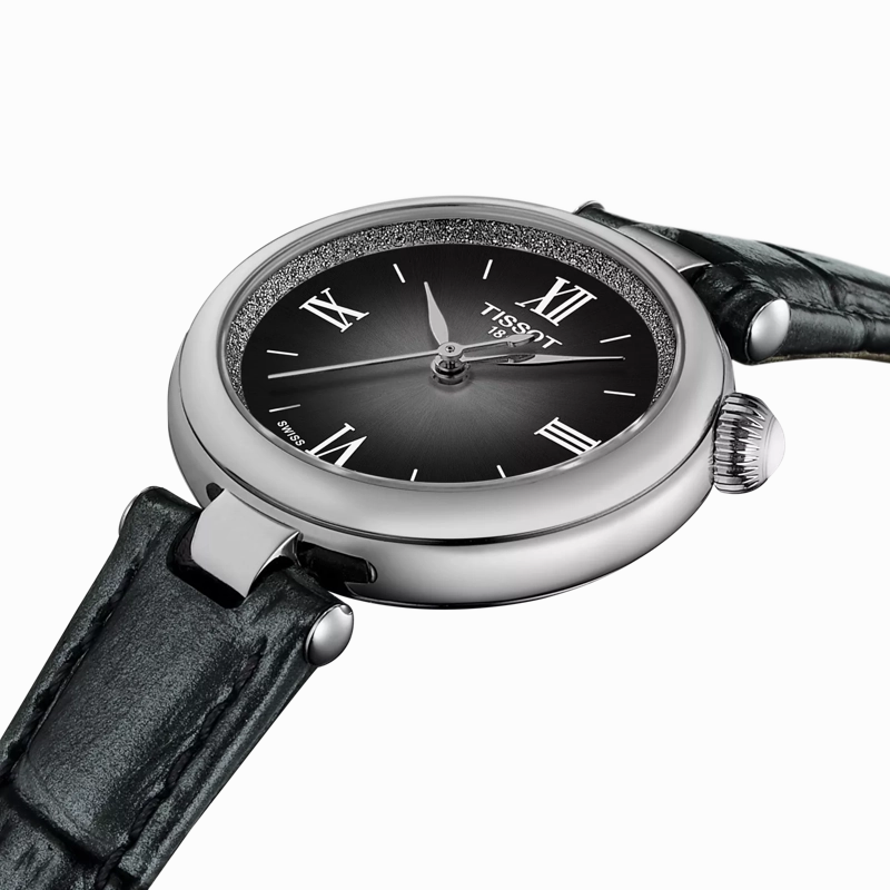    DESIR BLACK DIAL BLACK SLIM LEATHER STRAP WATCH T1520101603800