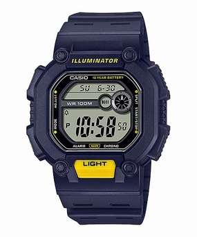    Digital Illuminator Grey Dial Blue Resin Band Watch W737H-2A 