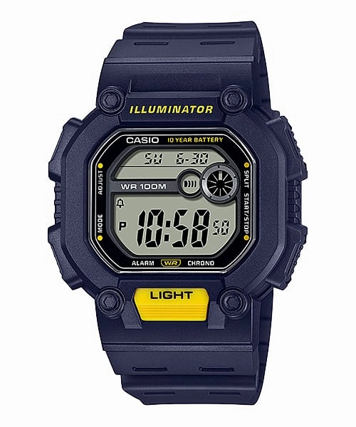    Digital Illuminator Grey Dial Blue Resin Band Watch W737H-2A 