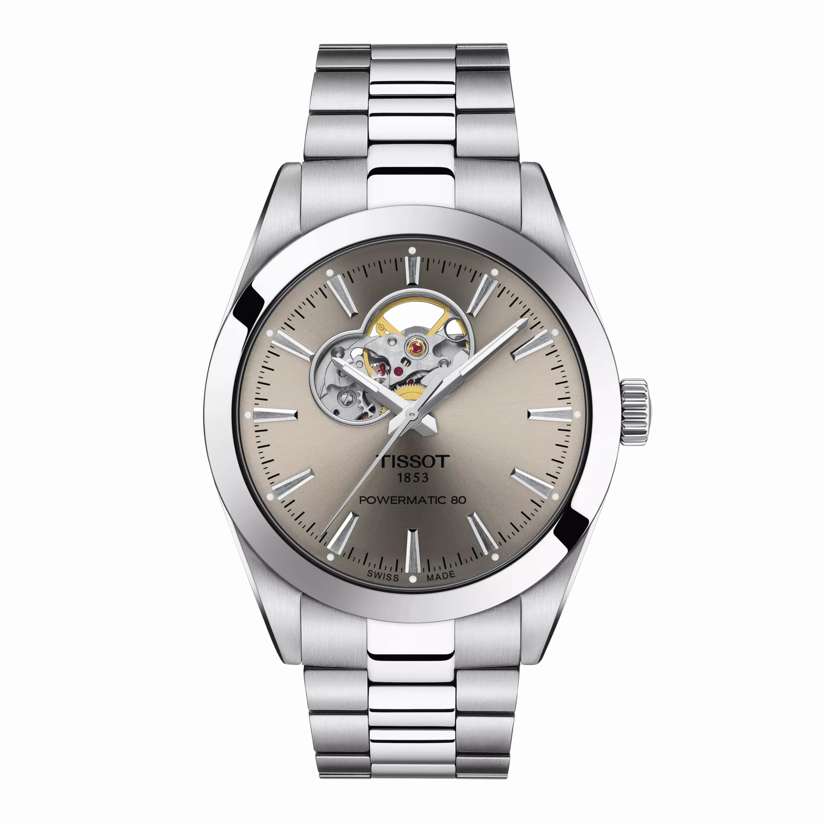    Gentleman Powermatic 80 Open Heart T1274071108100 budget    watches    watches classic