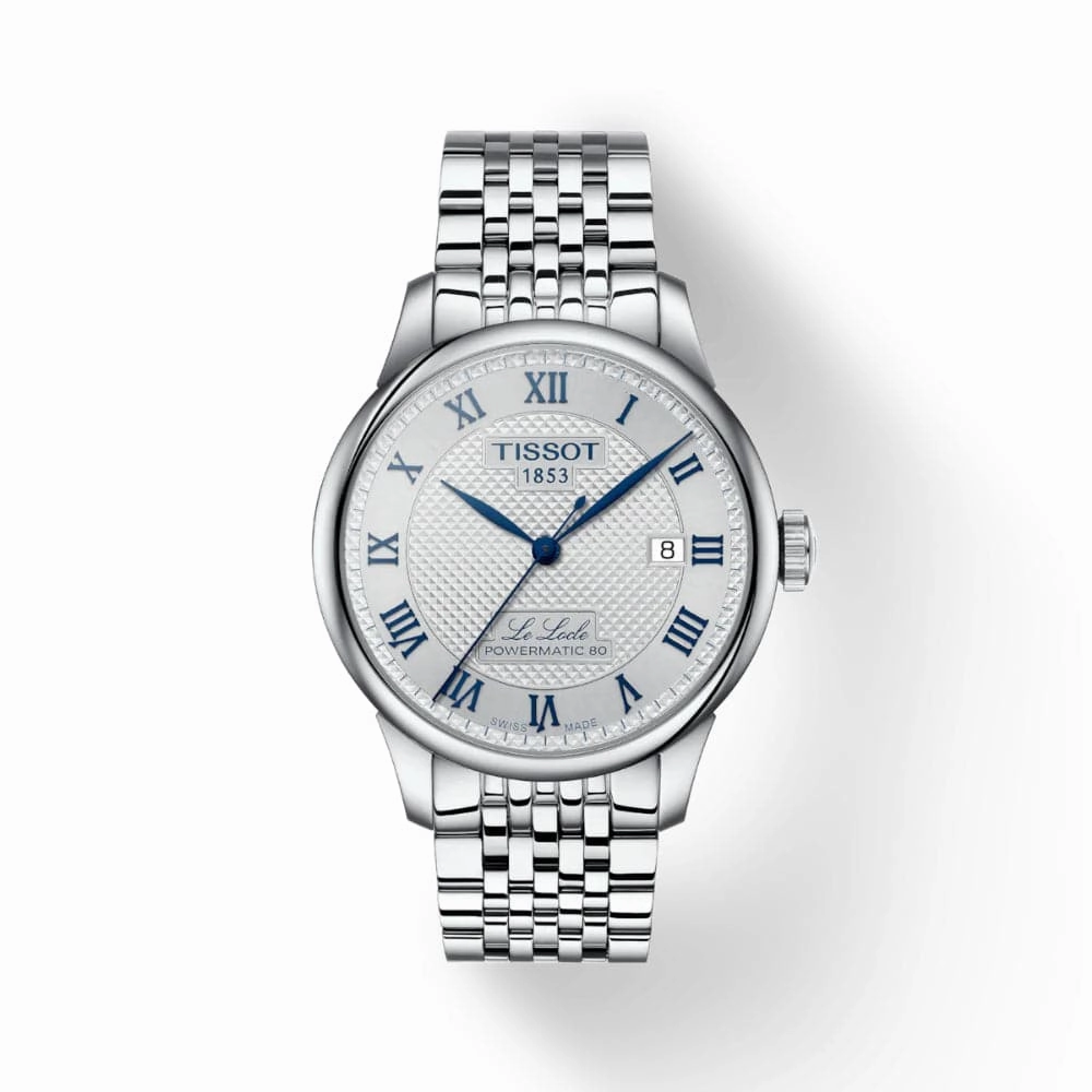    Le Locle Powermatic Stainless Steel & Leather Strap Men Watch T0064071103303
