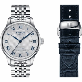    Le Locle Powermatic Stainless Steel & Leather Strap Men Watch T0064071103303 timex watches for men,timex watches for women