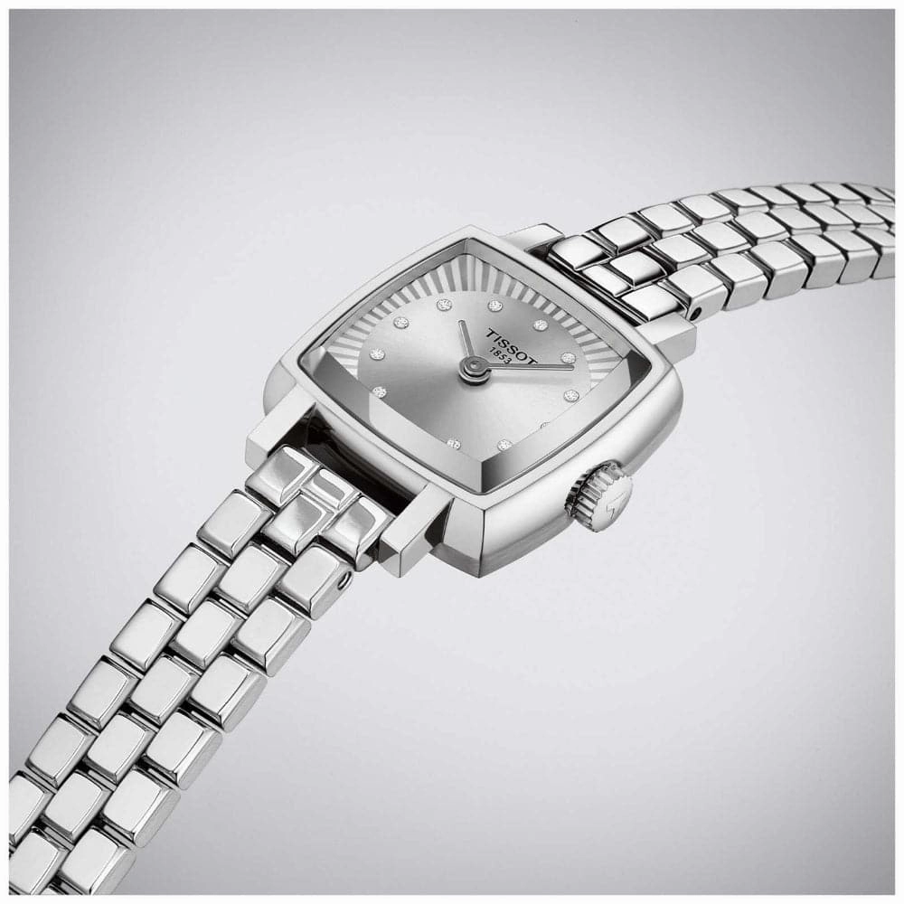    Lovely Square Silver Dial & Stainless Steel Strap Men Watch T0581091103601