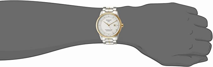    Luxury Automatic Diamond Silver Dial Two-Tone Stainless Steel Mens Watch T0864082203600