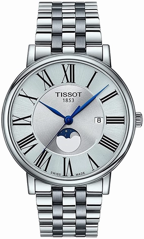    Men's Carson Moonphase 316L Stainless Steel case Swiss Quartz Watch Strap, Gray, 20 (Model: T1224231103300)    affordable watches    limited edition watches luxury watches