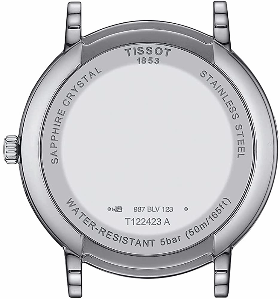    Men's Carson Moonphase 316L Stainless Steel case Swiss Quartz Watch Strap, Gray, 20 (Model: T1224231103300)