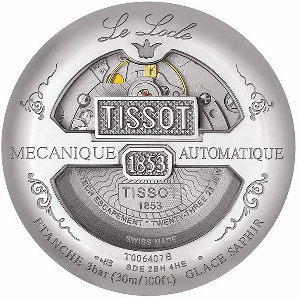    Men's Le Locle Stainless Steel Dress Watch Black T0064071605300