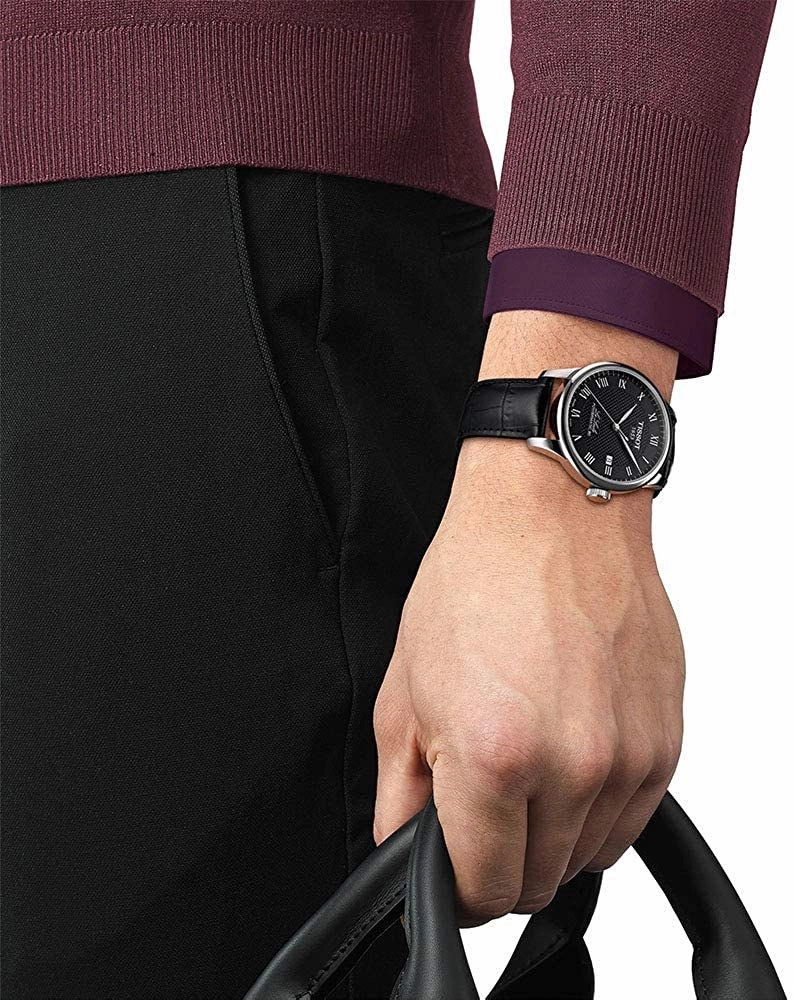    Men's Le Locle Stainless Steel Dress Watch Black T0064071605300