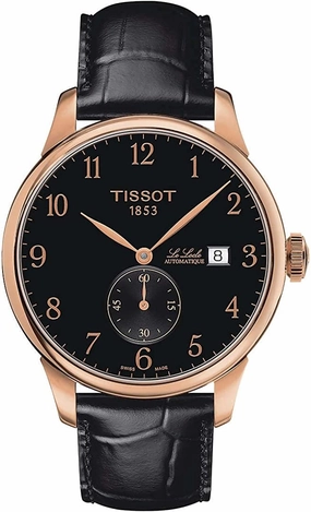    Men's Le Locle Stainless Steel Swiss Automatic Watch with Leather Strap, Black, 19 (Model: T0064283605200)    affordable watches    limited edition watches luxury watches