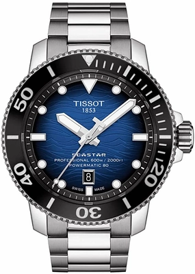    Men's Seastar 2000 Professional Swiss Automatic Diving Watch Blue with Stainless Steel Strap, 22 (Model: T1206071104101)    affordable watches    limited edition watches luxury watches