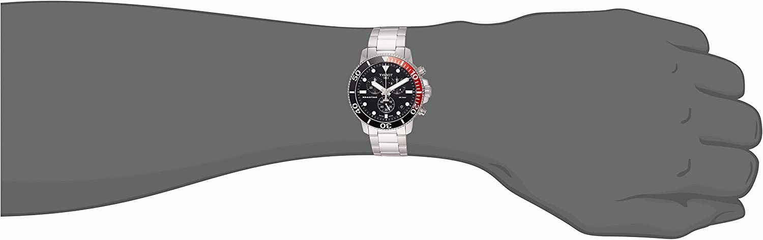    Men's Seastar 660/1000 316L Stainless Steel case Swiss Quartz Strap, Grey, 22 Casual Watch (Model: T1204171105101)