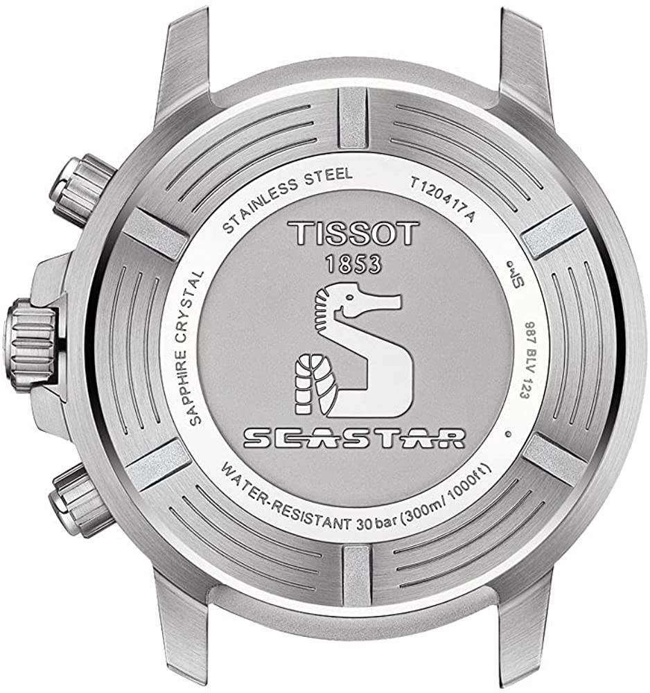    Men's Seastar 660/1000 Stainless Steel Swiss Quartz Rubber Strap, Black, 22 Casual Watch (Model: T1204171705102)