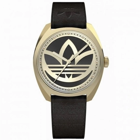    Men's Watch - Originals Black and Gold Tone Dial Leather Strap | AOFH22512 