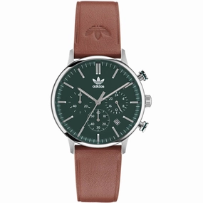    Men's Watch - Originals Chrono Green Dial Brown Leather Strap | AOSY22531 