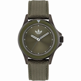    Men's Watch - Originals Quartz Black Case Green Dial Fabric Strap | AOFH23017 