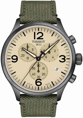    mens    Chrono XL Stainless Steel Casual Watch Kaki T1166173726700    affordable watches    limited edition watches luxury watches