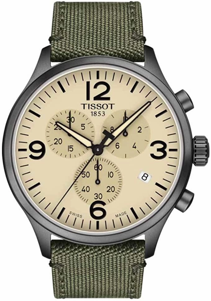    mens    Chrono XL Stainless Steel Casual Watch Kaki T1166173726700    affordable watches    limited edition watches luxury watches