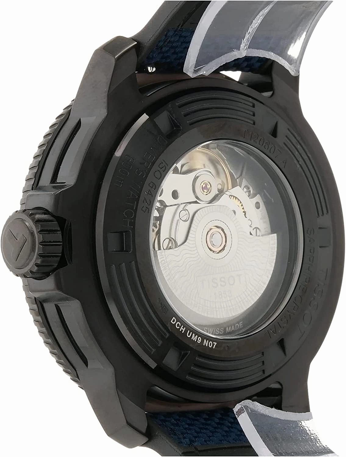    Mens    Seastar 2000 Professional Powermatic 80 316L Stainless Steel case with Black PVD Coating Automatic Watch, Blue/Black, Rubber, 22 (T1206073704100)