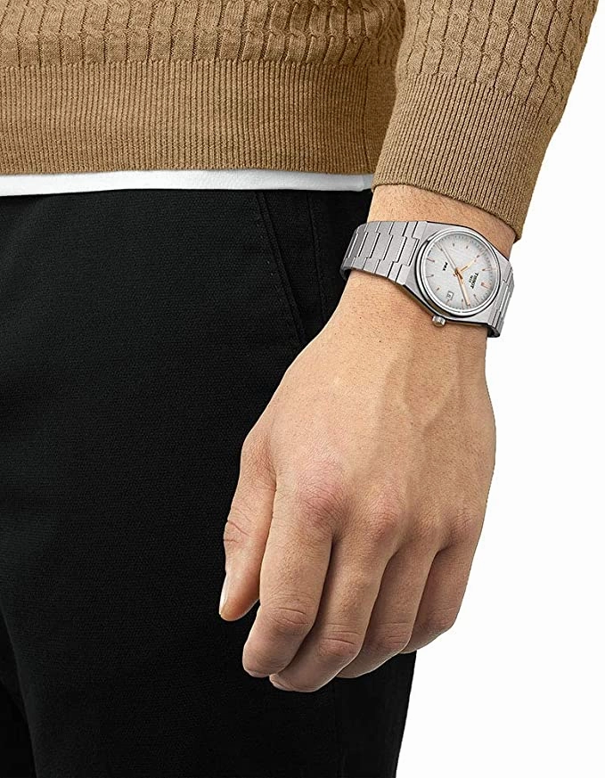    mens PRX 316L stainless steel case Dress Watch Grey T1374101103100