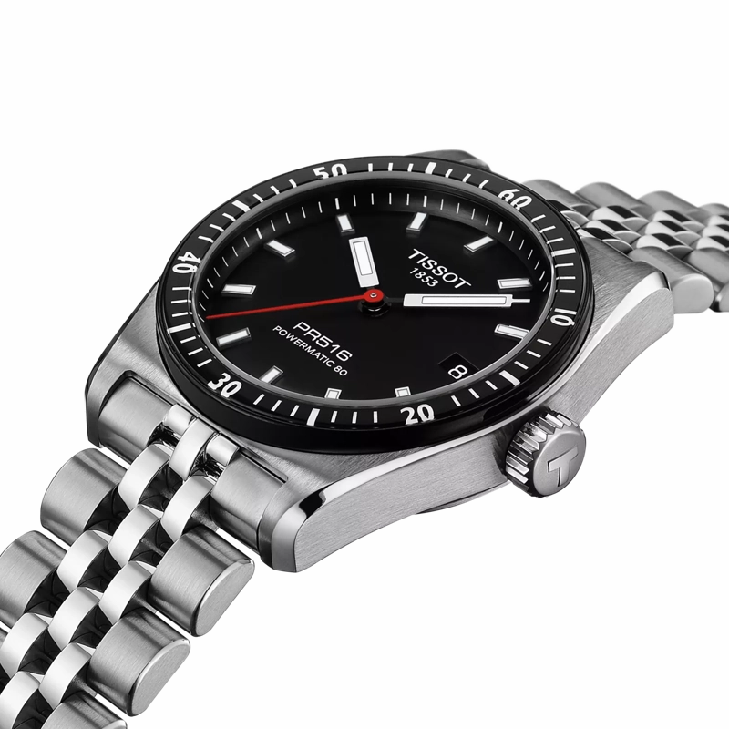    PR516 POWERMATIC 80 38mm BLACK DIAL STEEL WATCH T1494071105100