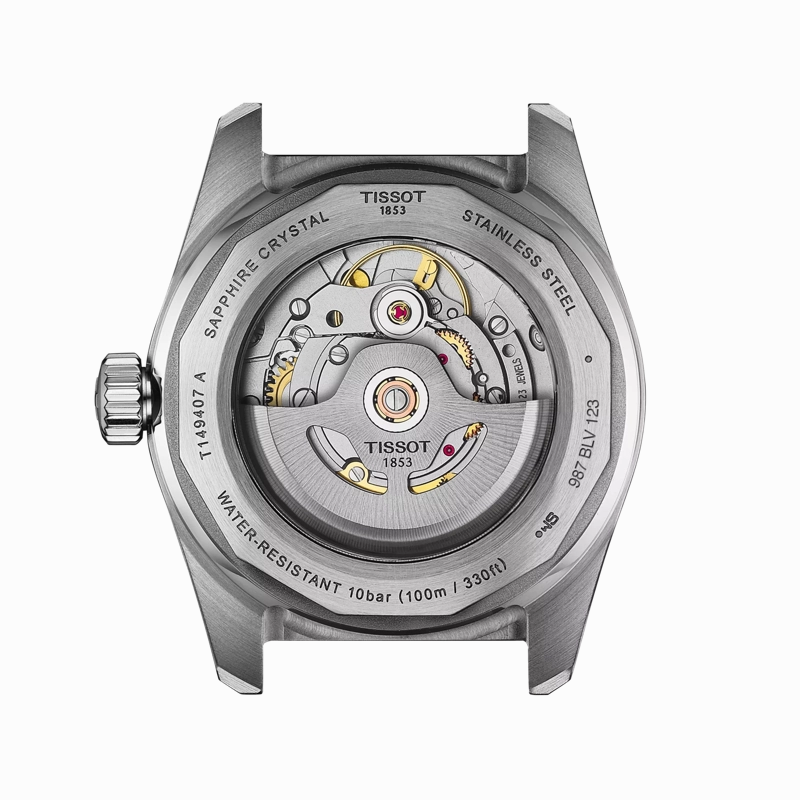    PR516 POWERMATIC 80 T1494071605100 38mm BLACK DIAL BROWN LEATHER STRAP WATCH