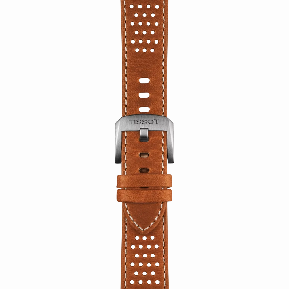    PR516 POWERMATIC 80 T1494071605100 38mm BLACK DIAL BROWN LEATHER STRAP WATCH
