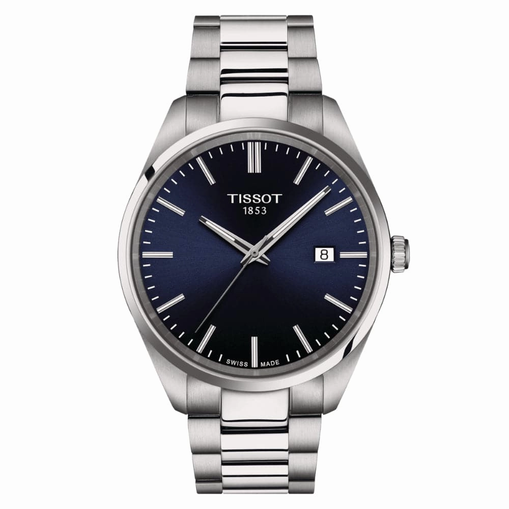    PR 100 Blue Dial Silver Stainless Steel Strap Men Watch T1504101104100 timex watches for men,timex watches for women