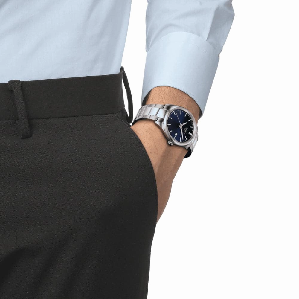    PR 100 Blue Dial Silver Stainless Steel Strap Men Watch T1504101104100