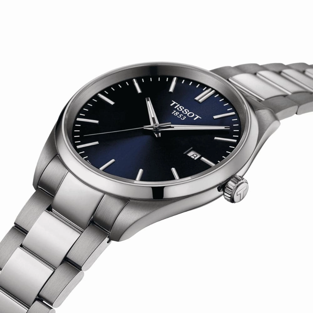    PR 100 Blue Dial Silver Stainless Steel Strap Men Watch T1504101104100