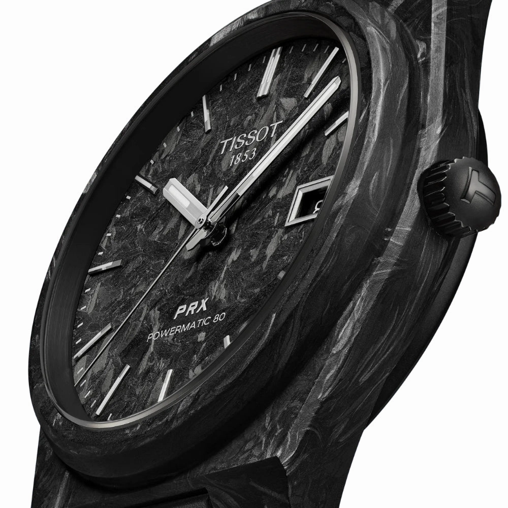   PRX Black Rubber Strap Men Watch T1379079720100