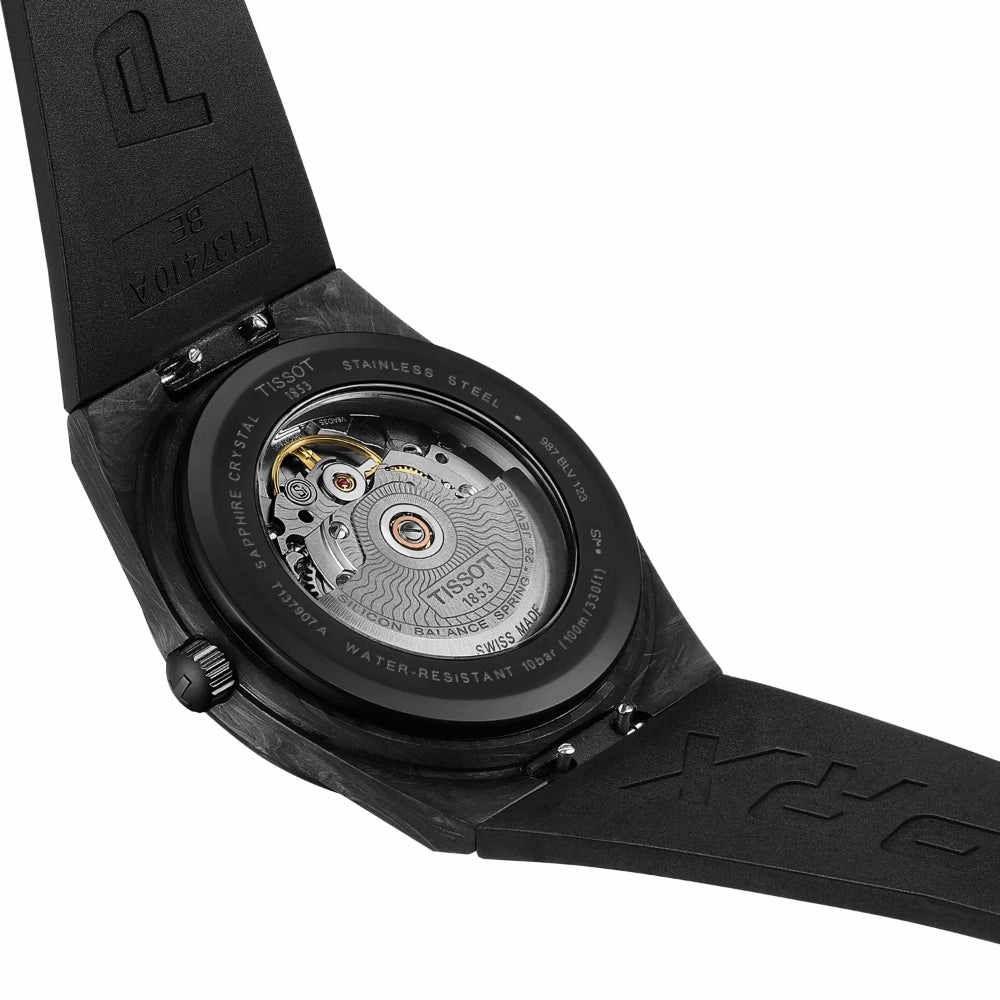    PRX Black Rubber Strap Men Watch T1379079720100