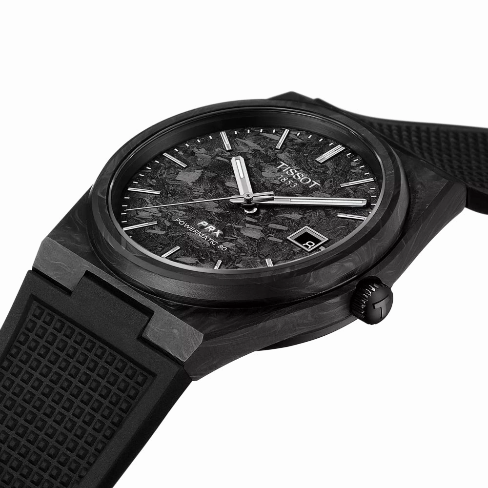    PRX Black Rubber Strap Men Watch T1379079720100