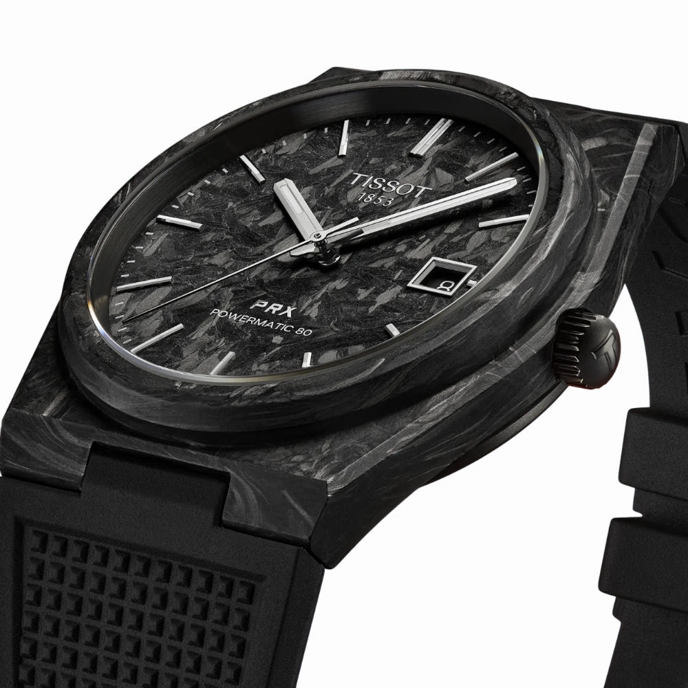    PRX Black Rubber Strap Men Watch T1379079720100