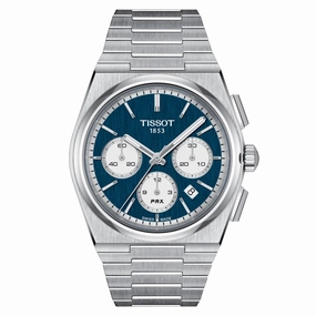    PRX Chronograph Blue Dial Silver Stainless Steel Strap Men Watch T1374271104100 timex watches for men,timex watches for women