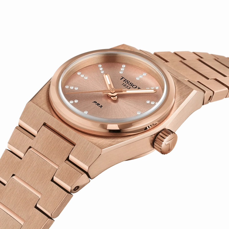   PRX T1370103350600 25mm CARNATION GOLD STEEL WATCH