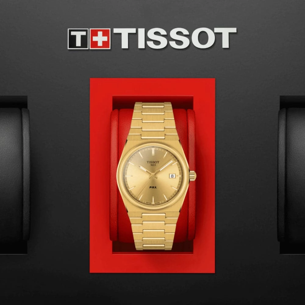    PRX T1372103302100 GOLD STAINLESS STEEL UNISEX WATCH