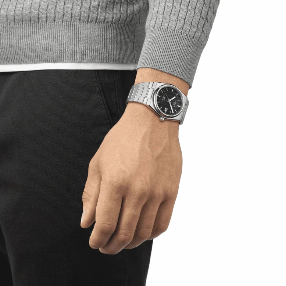    PRX T1374071105100 POWERMATIC STAINLESS STEEL MEN'S WATCH