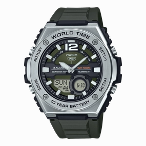    Standard Black Resin Band Green Dial Watch MWQ100-3A 