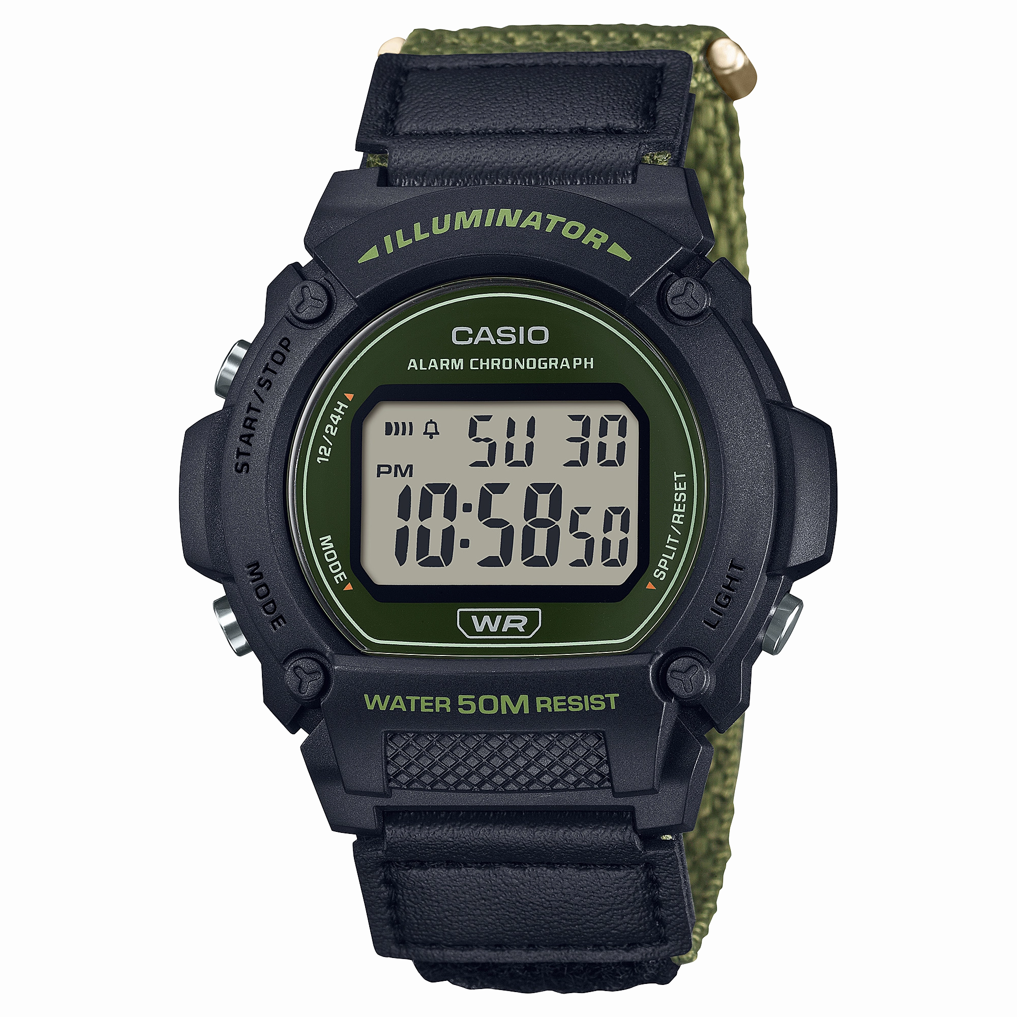    Standard Green Fabric Strap Green Dial Watch W219HB-3A 