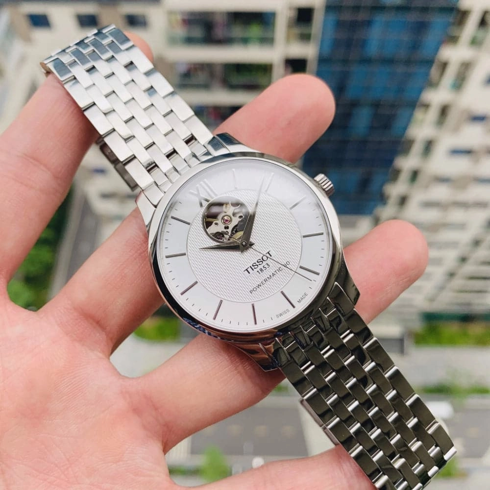    T0639071103800 TRADITION POWERMATIC 80 OPEN HEART MEN'S WATCH