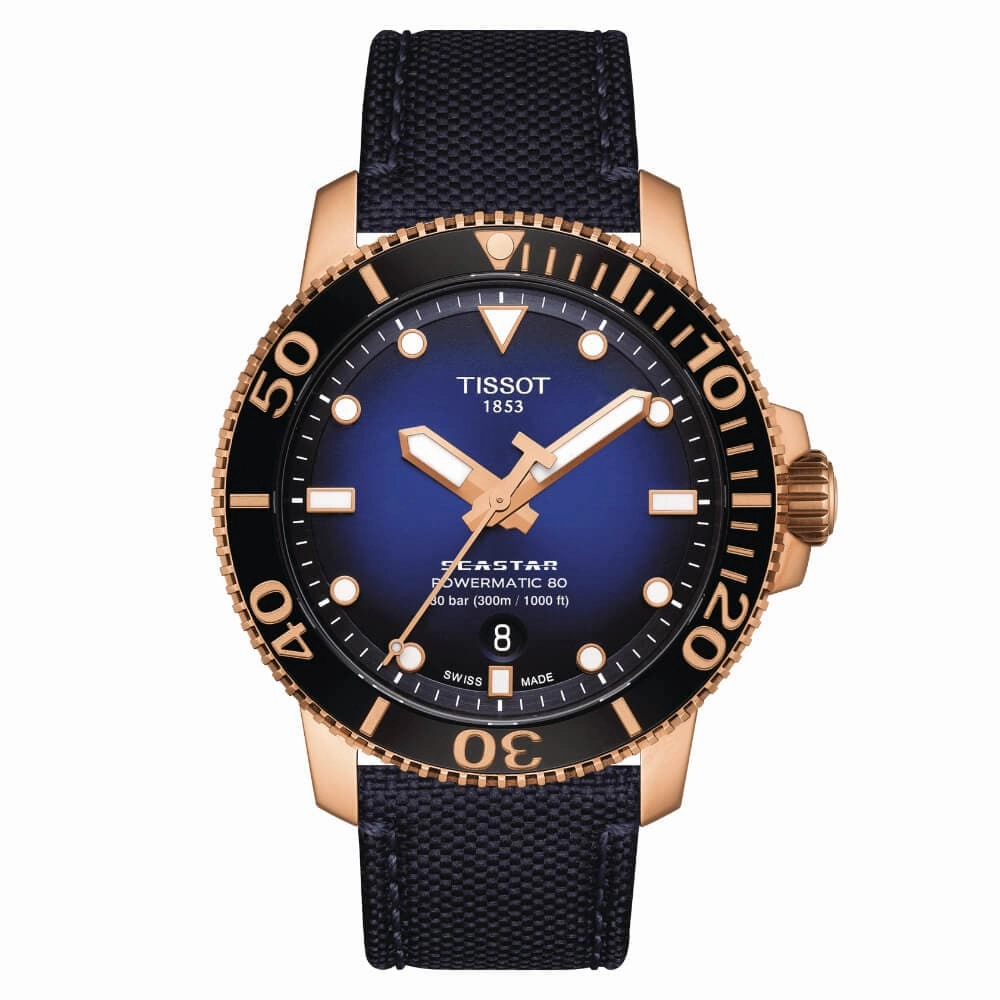    T1204073704100 SEASTAR 1000 POWERMATIC 80 BLUE FABRIC STRAP MEN'S WATCH timex watches for men,timex watches for women