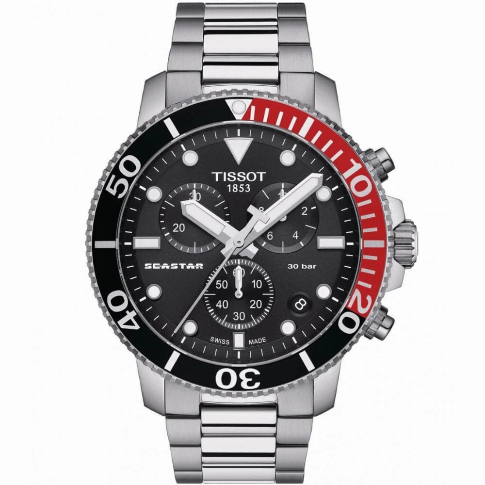    T1204171105101 SEASTAR BLACK DIAL STAINLESS STEEL MEN'S WATCH timex watches for men,timex watches for women