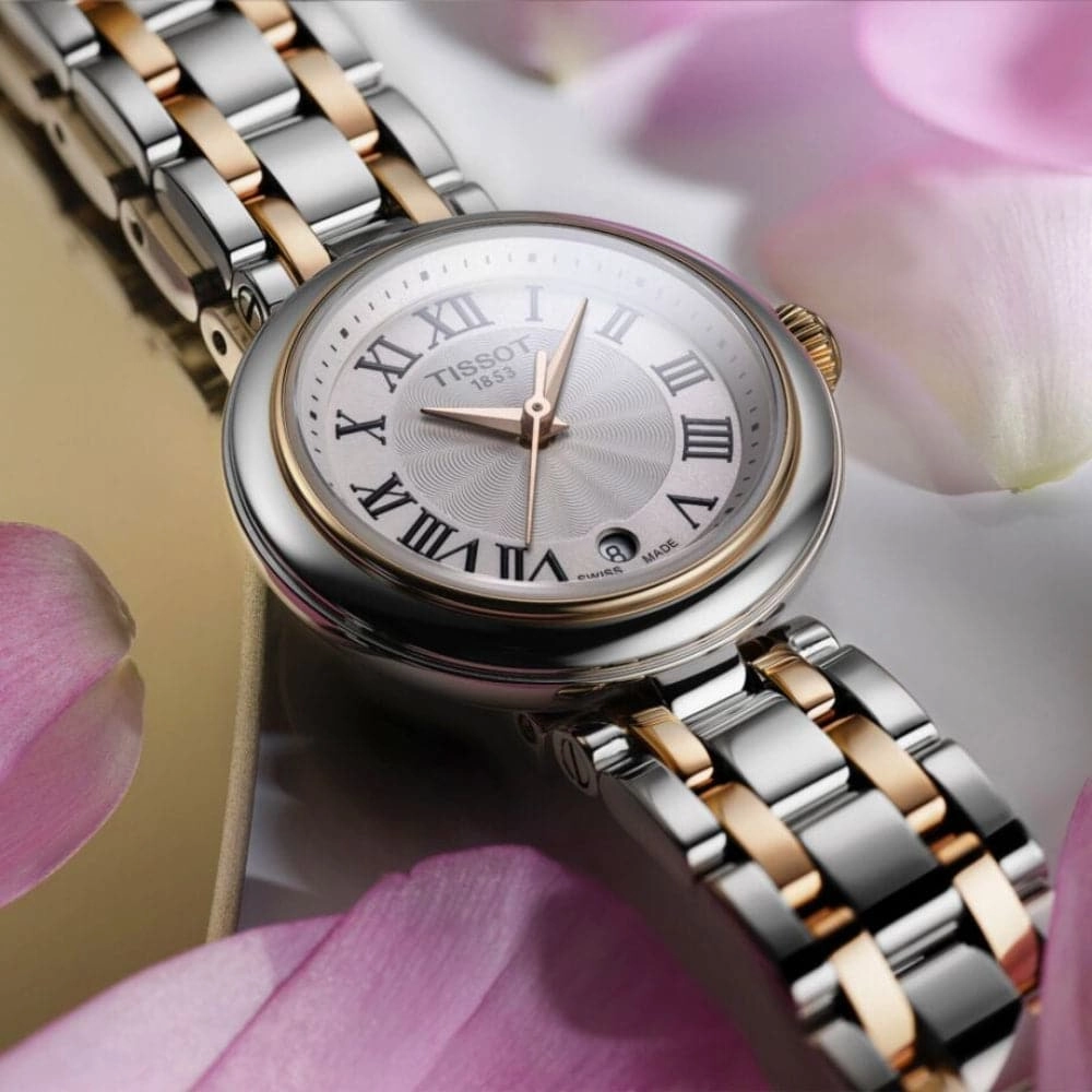    T1260102201301 BELLISIMA SMALL SILVER AND ROSE GOLD STAINLESS STEEL WOMEN'S WATCH