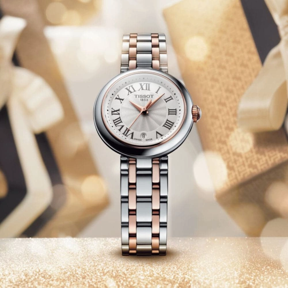    T1260102201301 BELLISIMA SMALL SILVER AND ROSE GOLD STAINLESS STEEL WOMEN'S WATCH